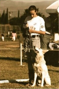 Simona Ridenour and white swiss shepherd